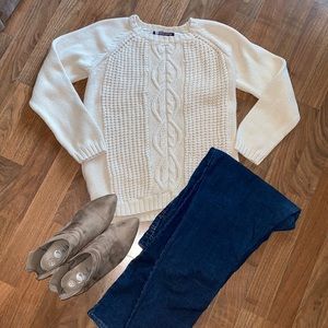 Cream Cable Knit Sweater